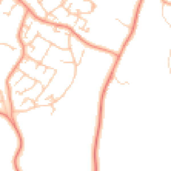 Daytime road noise heatmap for GU46 6BD