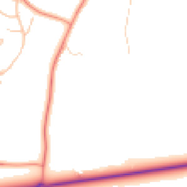 Daytime road noise heatmap for GU46 6BE