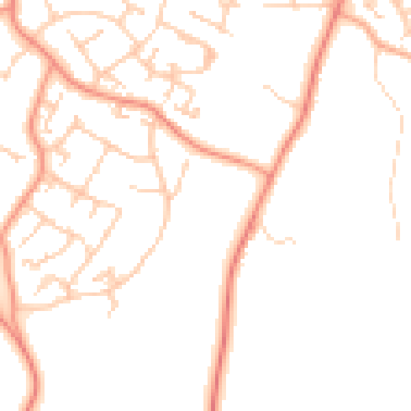 Daytime road noise heatmap for GU46 6BG