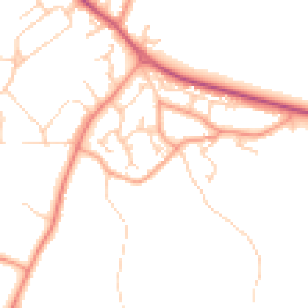 Daytime road noise heatmap for GU46 6BH