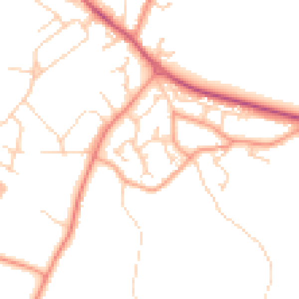 Daytime road noise heatmap for GU46 6BJ