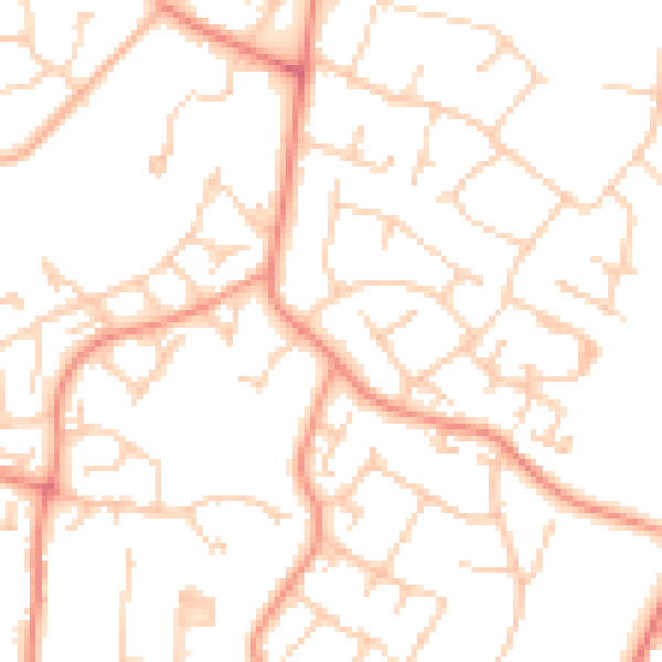 Daytime road noise heatmap for GU46 6BP