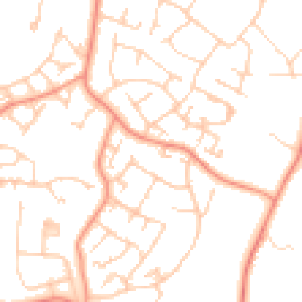 Daytime road noise heatmap for GU46 6BS