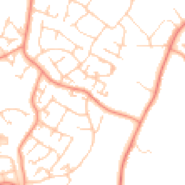 Daytime road noise heatmap for GU46 6BT