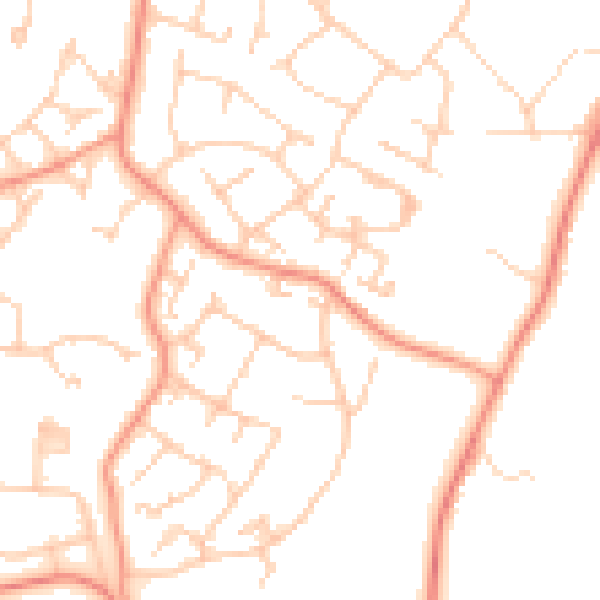 Daytime road noise heatmap for GU46 6BU