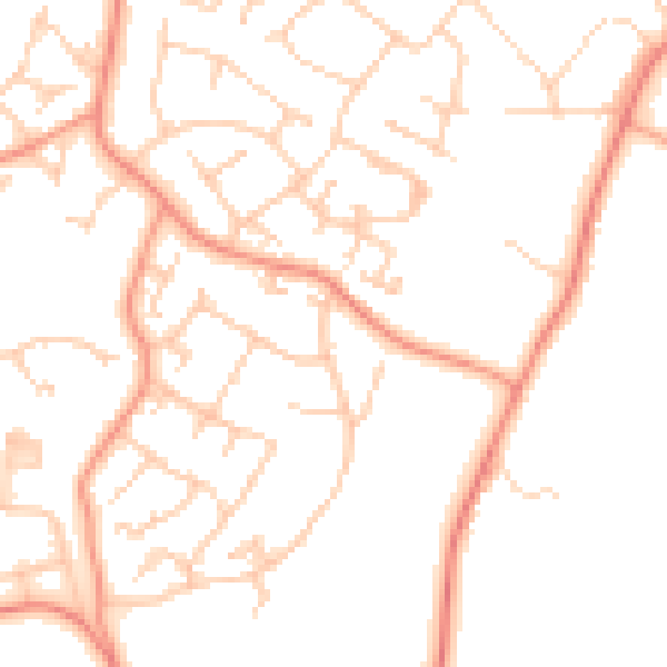 Daytime road noise heatmap for GU46 6BX