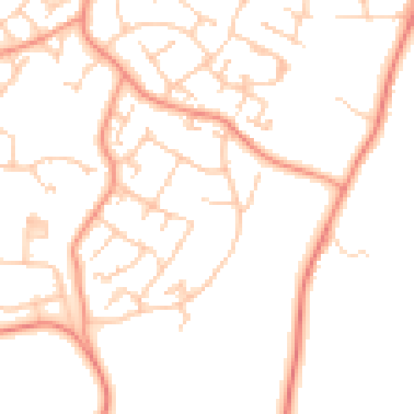 Daytime road noise heatmap for GU46 6BZ