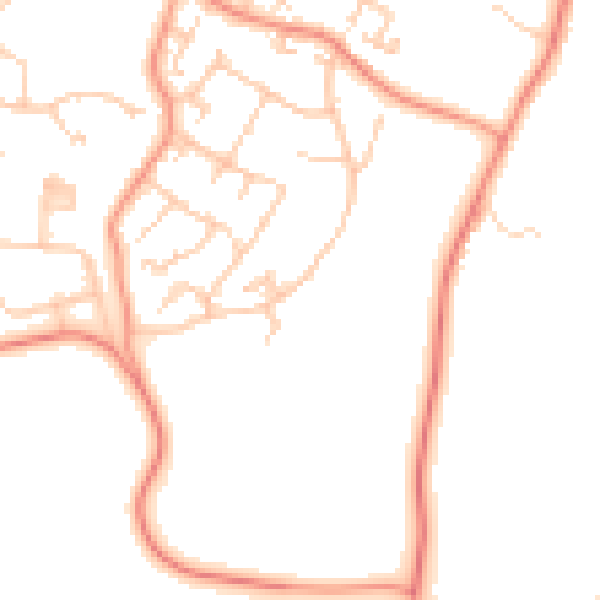 Daytime road noise heatmap for GU46 6DB