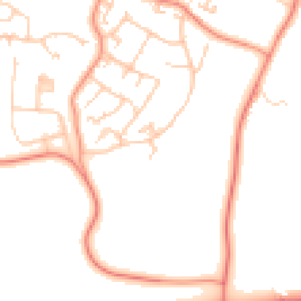 Daytime road noise heatmap for GU46 6DD