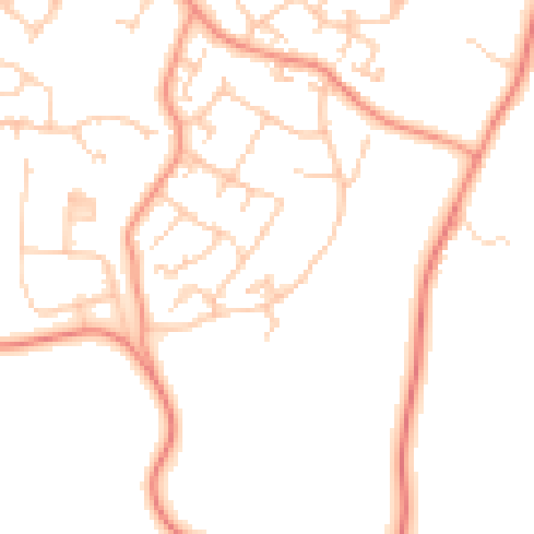 Daytime road noise heatmap for GU46 6DE