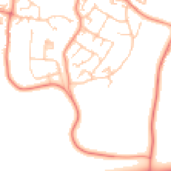 Daytime road noise heatmap for GU46 6DF
