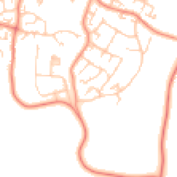 Daytime road noise heatmap for GU46 6DG