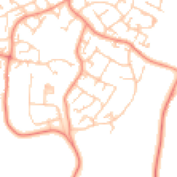 Daytime road noise heatmap for GU46 6DH