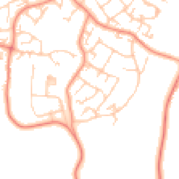 Daytime road noise heatmap for GU46 6DJ
