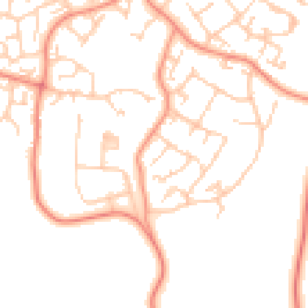 Daytime road noise heatmap for GU46 6DN