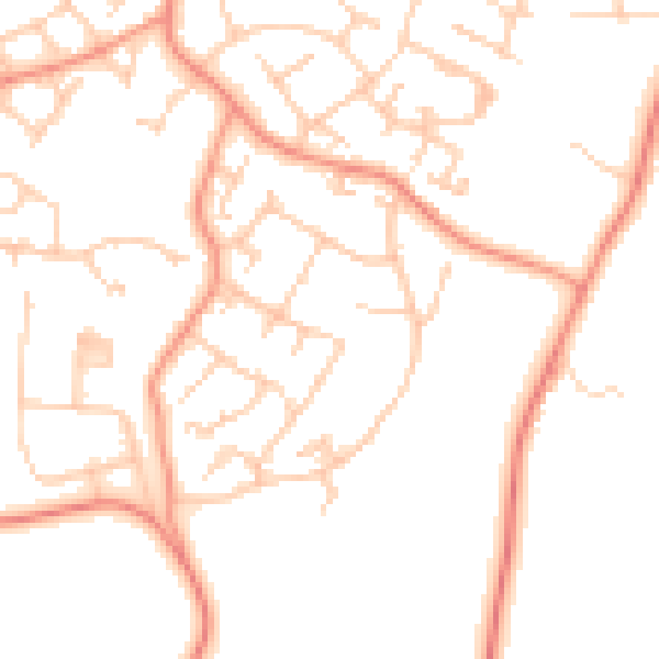 Daytime road noise heatmap for GU46 6DP