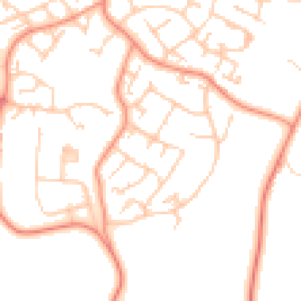 Daytime road noise heatmap for GU46 6DW
