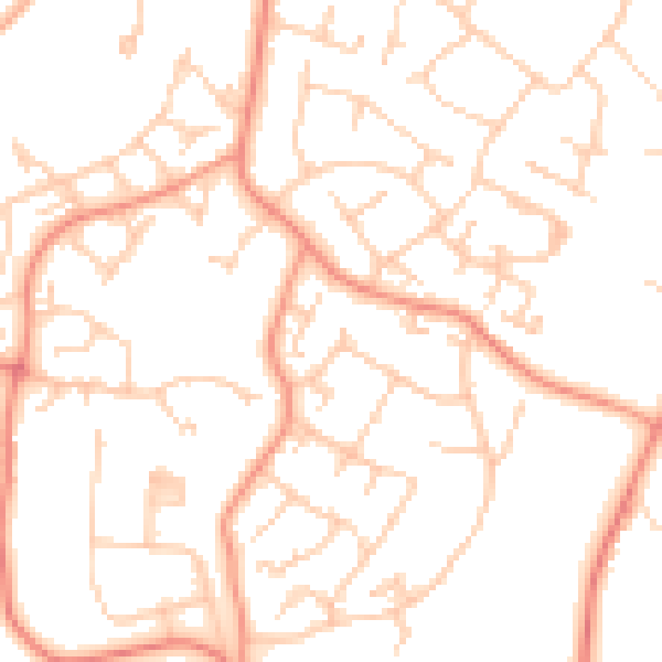 Daytime road noise heatmap for GU46 6DX