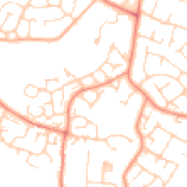 Daytime road noise heatmap for GU46 6EN