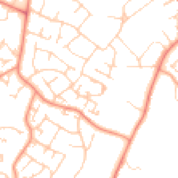 Daytime road noise heatmap for GU46 6HZ