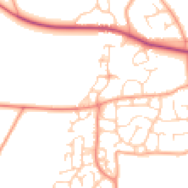 Daytime road noise heatmap for GU46 6LJ