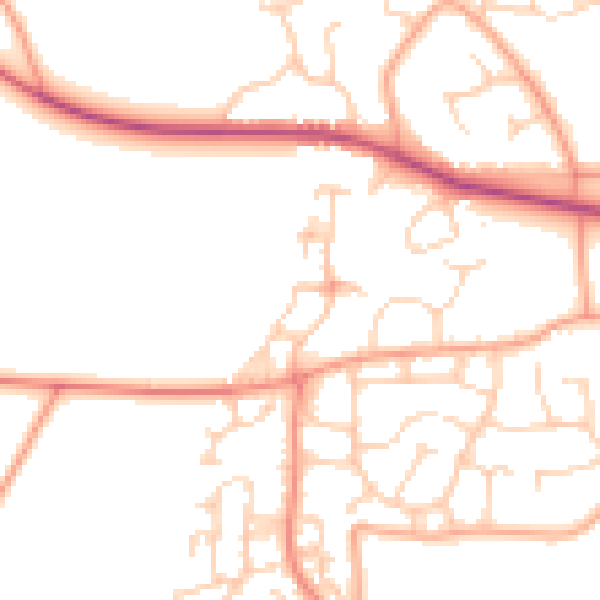 Daytime road noise heatmap for GU46 6LN