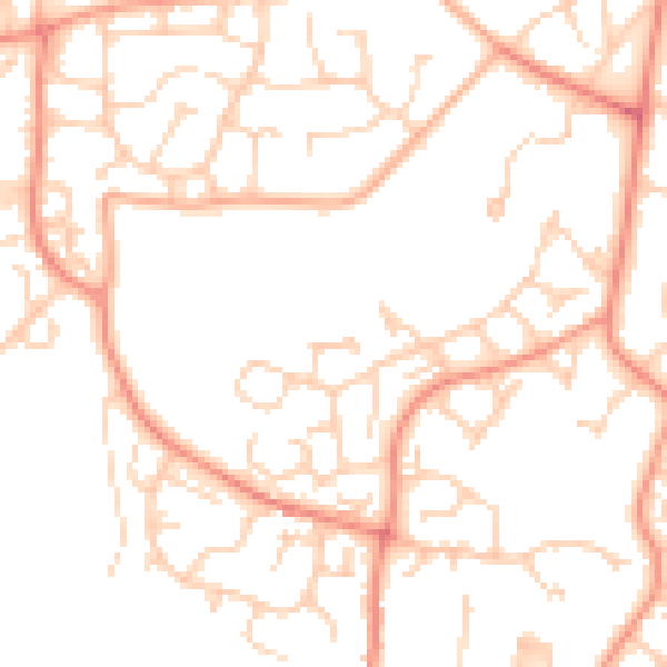 Daytime road noise heatmap for GU46 6NE