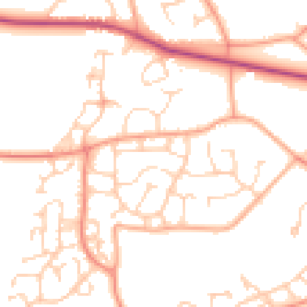 Daytime road noise heatmap for GU46 6NX
