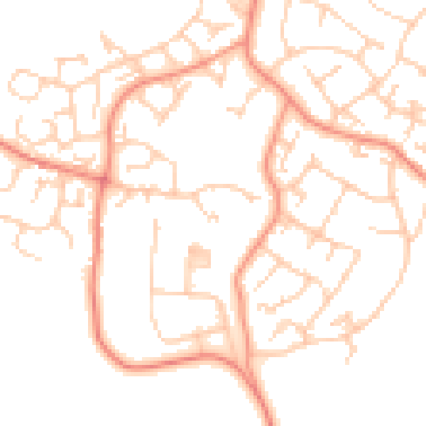 Daytime road noise heatmap for GU46 6YD