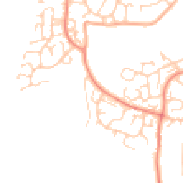 Daytime road noise heatmap for GU46 6YE