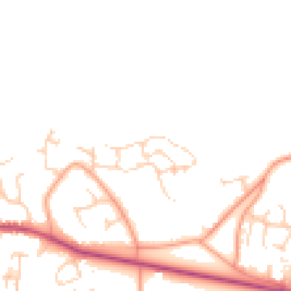 Daytime road noise heatmap for GU46 7AU
