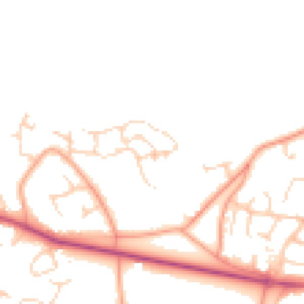 Daytime road noise heatmap for GU46 7AW