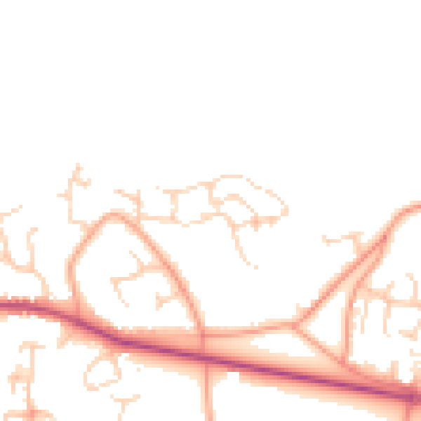 Daytime road noise heatmap for GU46 7AY