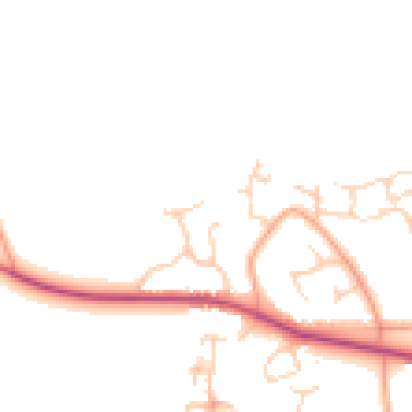 Daytime road noise heatmap for GU46 7PZ