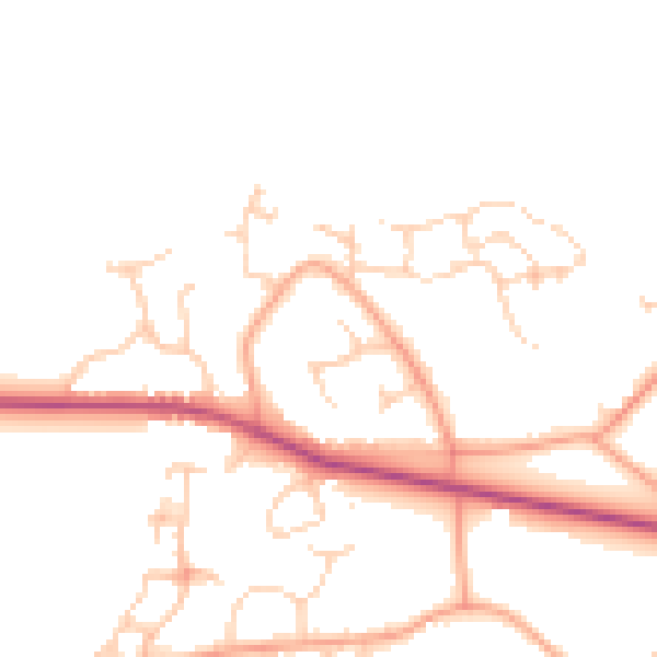 Daytime road noise heatmap for GU46 7RE