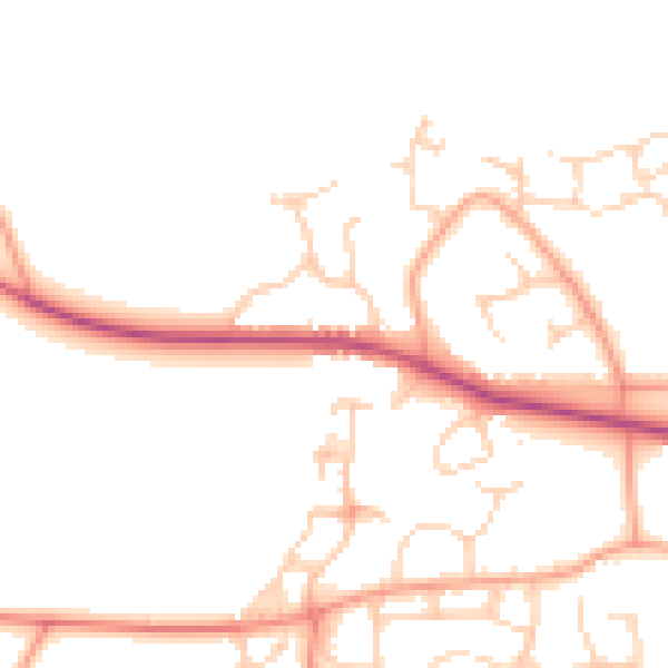 Daytime road noise heatmap for GU46 7RH