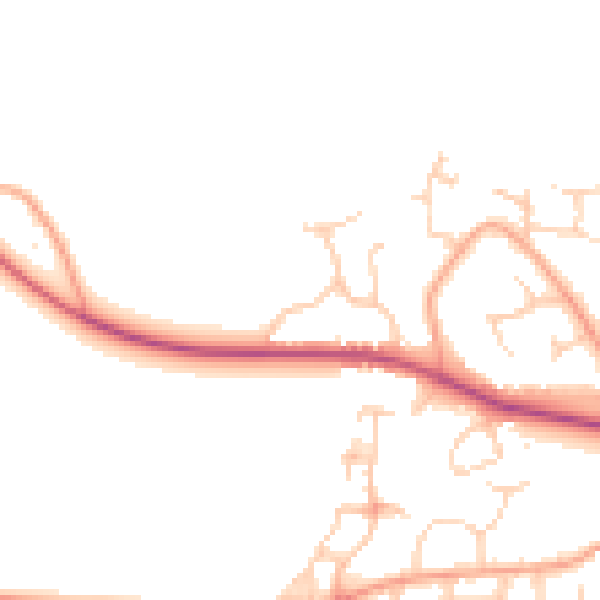 Daytime road noise heatmap for GU46 7RT
