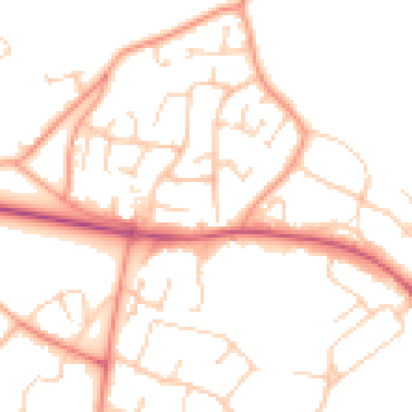 Daytime road noise heatmap for GU46 7SA