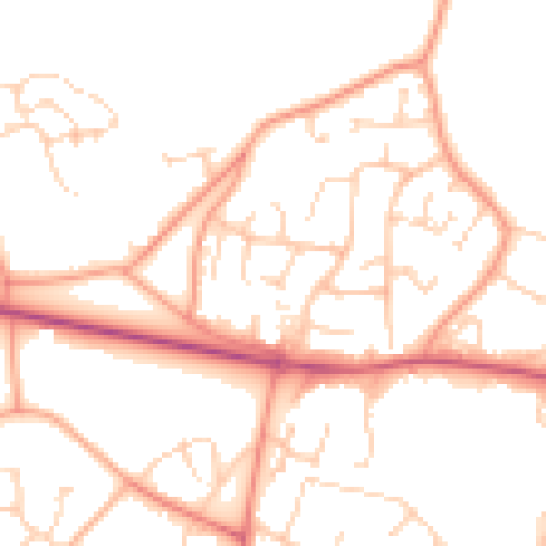 Daytime road noise heatmap for GU46 7SH