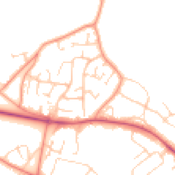 Daytime road noise heatmap for GU46 7TR