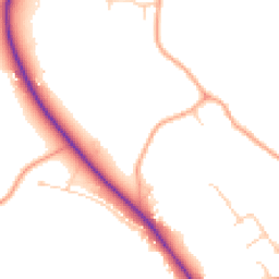 Daytime road noise heatmap for GU5 0AD
