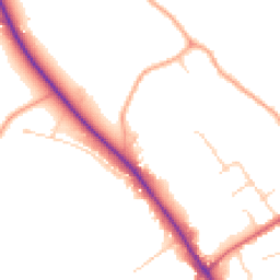 Daytime road noise heatmap for GU5 0AG