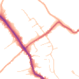 Daytime road noise heatmap for GU5 0AY