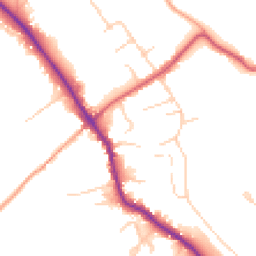 Daytime road noise heatmap for GU5 0BA