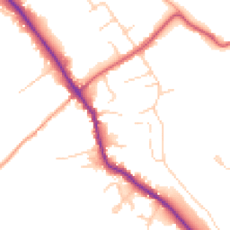 Daytime road noise heatmap for GU5 0BB