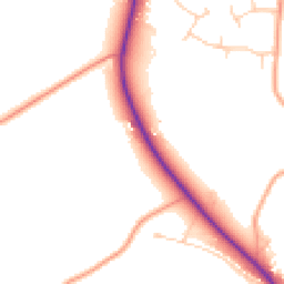 Daytime road noise heatmap for GU5 0BJ