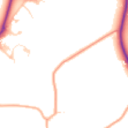 Daytime road noise heatmap for GU5 0BW