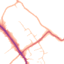 Daytime road noise heatmap for GU5 0DS