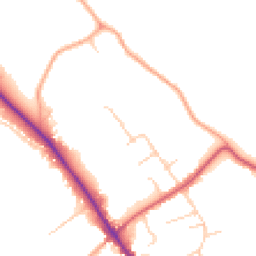 Daytime road noise heatmap for GU5 0DU