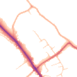 Daytime road noise heatmap for GU5 0DX
